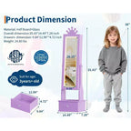 Armadio portagioie autoportante per bambini con specchio a figura intera e cassetti portaoggetti
