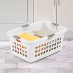 Cesto portabiancheria quadrato da 2 bushel, in plastica, con maniglie, confezione da 8