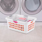 Cesto portabiancheria quadrato da 2 bushel, in plastica, con maniglie, confezione da 8