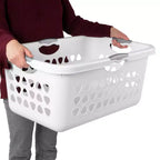 Cesto portabiancheria quadrato da 2 bushel, in plastica, con maniglie, confezione da 8