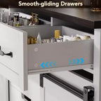 Cassettiera a 6 cassetti con ante scorrevoli a persiana e opzione specchio