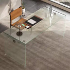 Gaoyangjiaju 53 Modern Transparent Acrylic Desk - Minimalist Clear Writing Table with Chrome Accents - Chic Home Office Computer Desk - Clear