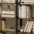 Libreria a 5 ripiani con struttura in metallo da terra