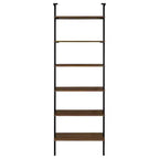 Scaffale a muro da 244 cm con 6 ripiani aperti, finitura noce