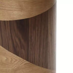 Tavolino rotondo con design a venature bicolore, 50 cm, marrone