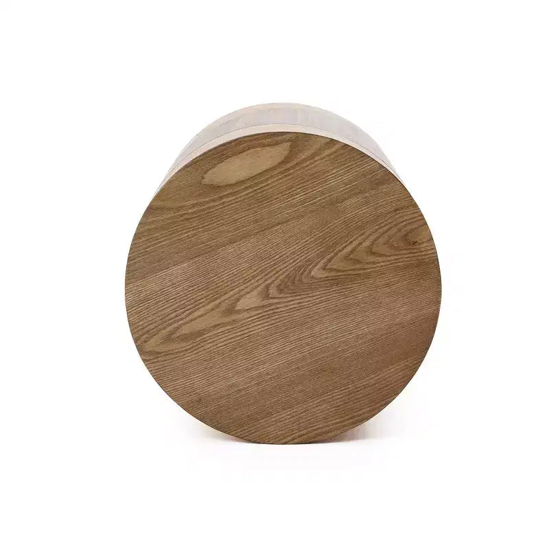Tavolino rotondo con design a venature bicolore, 50 cm, marrone