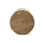 Tavolino rotondo con design a venature bicolore, 50 cm, marrone