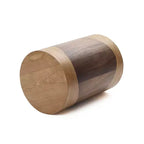 Tavolino rotondo con design a venature bicolore, 50 cm, marrone