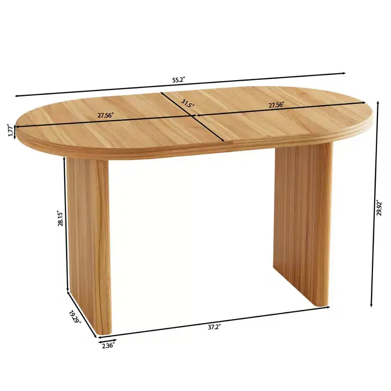 Tavolo da pranzo ovale allungabile con prolunghe rimovibili, per 6 persone