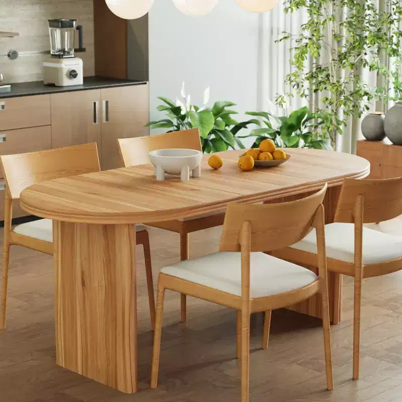 Tavolo da pranzo ovale allungabile con prolunghe rimovibili, per 6 persone