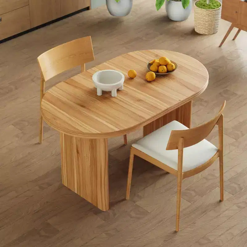 Tavolo da pranzo ovale allungabile con prolunghe rimovibili, per 6 persone