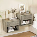Karl Home 16 Inches Wide Floating Nightstand - 1 Drawer, 1 Shelf - set of 2