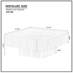 Tavolino quadrato da 31,5 pollici con base a piedistallo in MDF, colore naturale
