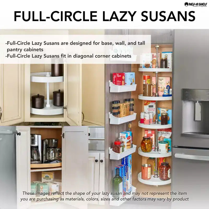 Organizzatore Lazy Susan a 2 ripiani Full Circle per mobili angolari da cucina