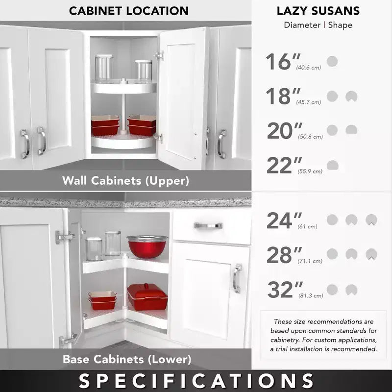 Organizzatore Lazy Susan a 2 ripiani Full Circle per mobili angolari da cucina