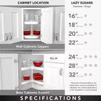 Organizzatore Lazy Susan a 2 ripiani Full Circle per mobili angolari da cucina