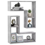 Set di 2 mensole da parete - Legno composito grigio cemento