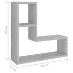 Set di 2 mensole da parete - Legno composito grigio cemento