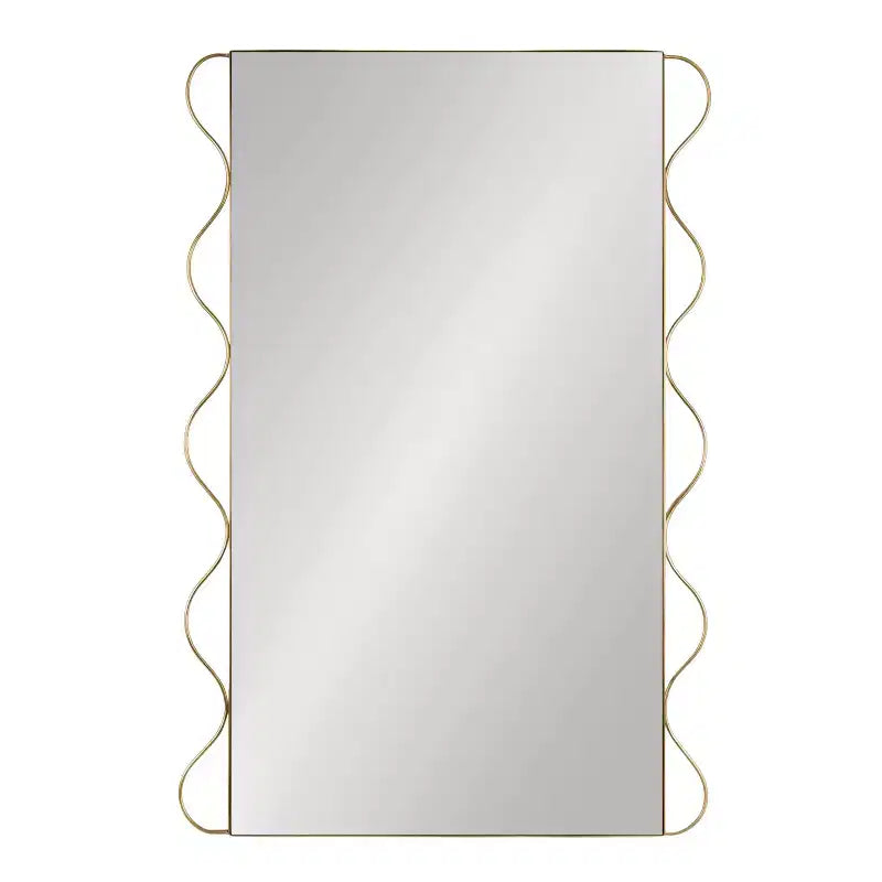 Specchio da parete ondulato con cornice increspata, oro, 24x36