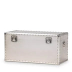 Serge Metal Storage Trunk Silver - Baxton Studio