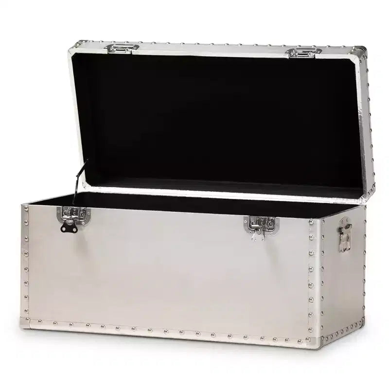 Baule in metallo stile industriale – Argento