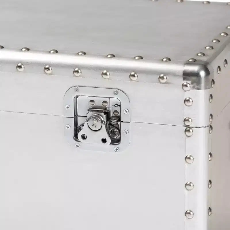 Baule in metallo stile industriale – Argento