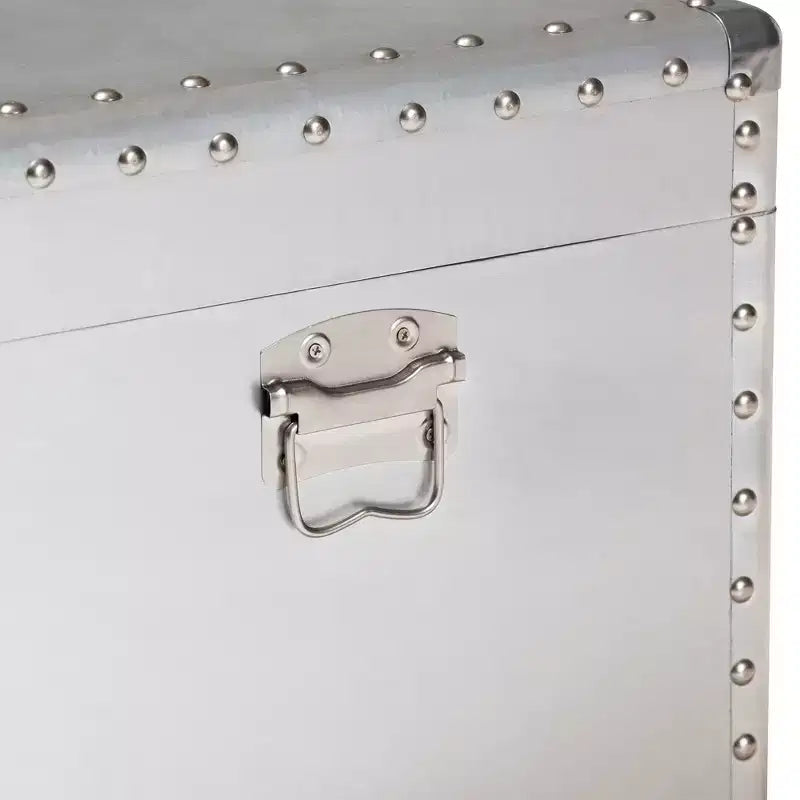 Baule in metallo stile industriale – Argento