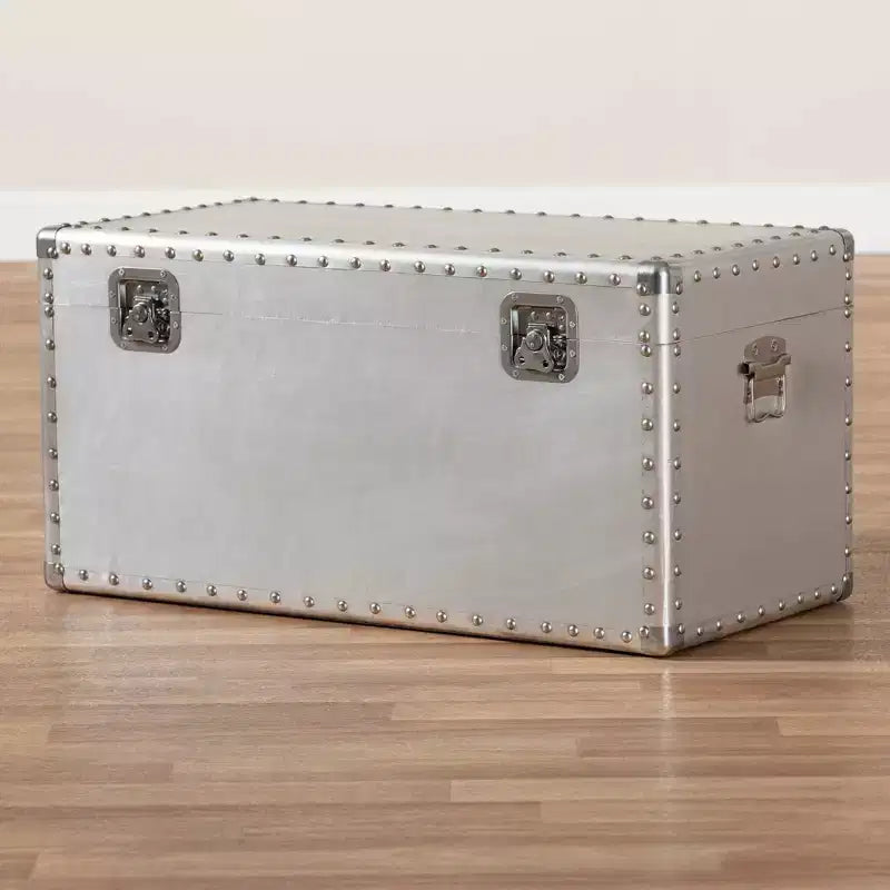 Baule in metallo stile industriale – Argento