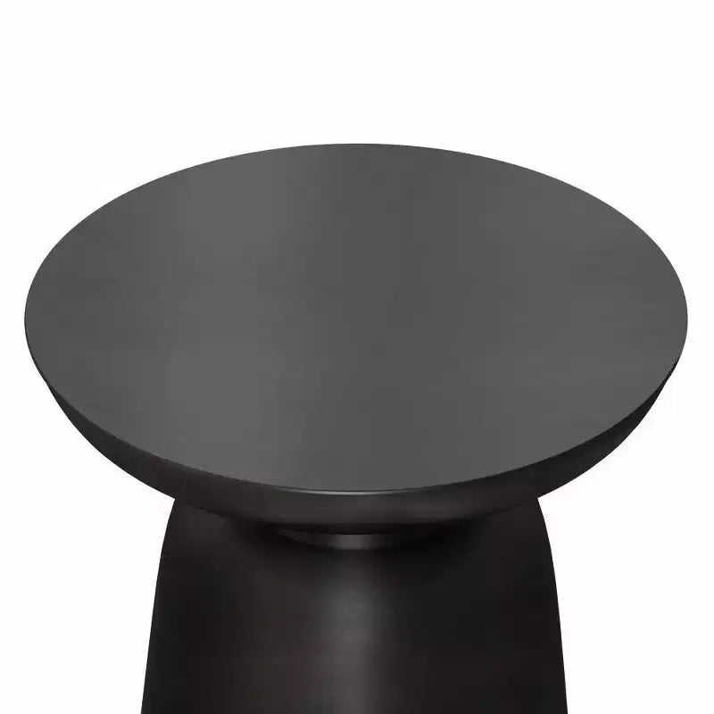 Tavolino rotondo in metallo con struttura in ferro verniciato a polvere