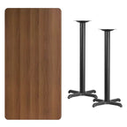 Set tavolo rettangolare altezza bar 30'' x 60'' con base a X