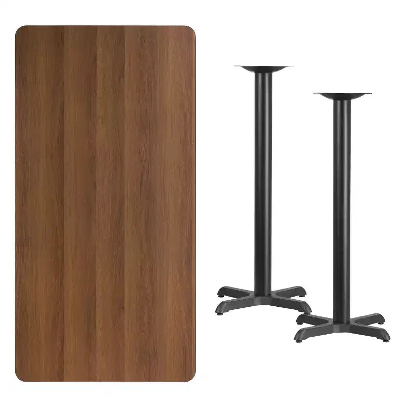 Set tavolo rettangolare altezza bar 30'' x 60'' con base a X