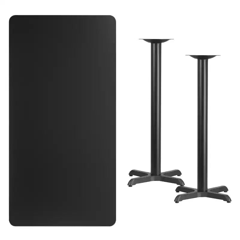 Set tavolo rettangolare altezza bar 30'' x 60'' con base a X