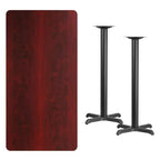 Set tavolo rettangolare altezza bar 30'' x 60'' con base a X