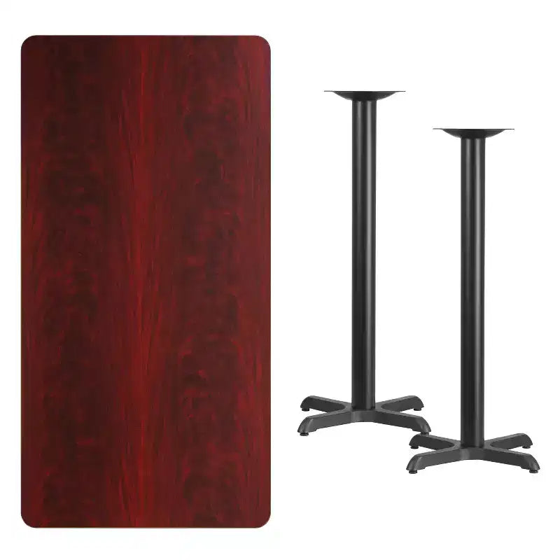 Set tavolo rettangolare altezza bar 30'' x 60'' con base a X