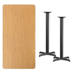 Set tavolo rettangolare altezza bar 30'' x 60'' con base a X