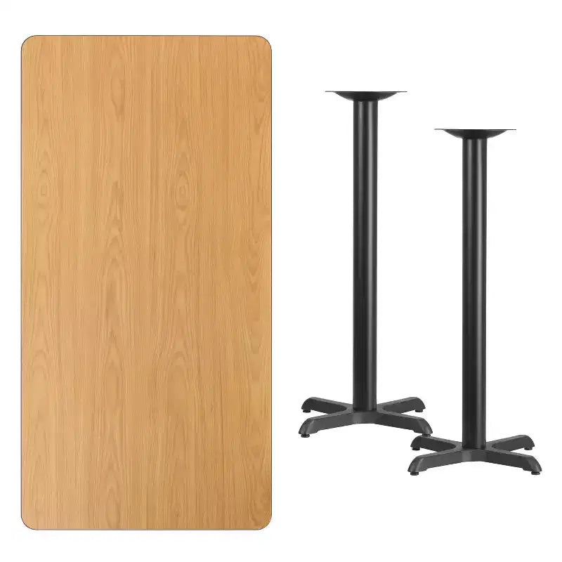 Set tavolo rettangolare altezza bar 30'' x 60'' con base a X