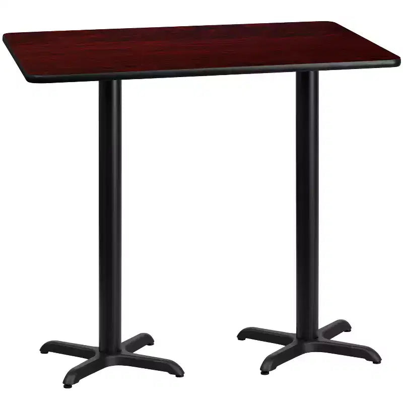 Set tavolo rettangolare altezza bar 30'' x 60'' con base a X