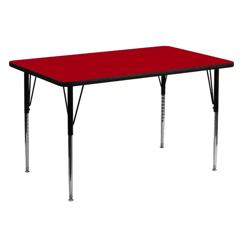 Flash Furniture 30''W x 60''L Rectangular Thermal Laminate Activity Table - Standard Height Adjustable Legs