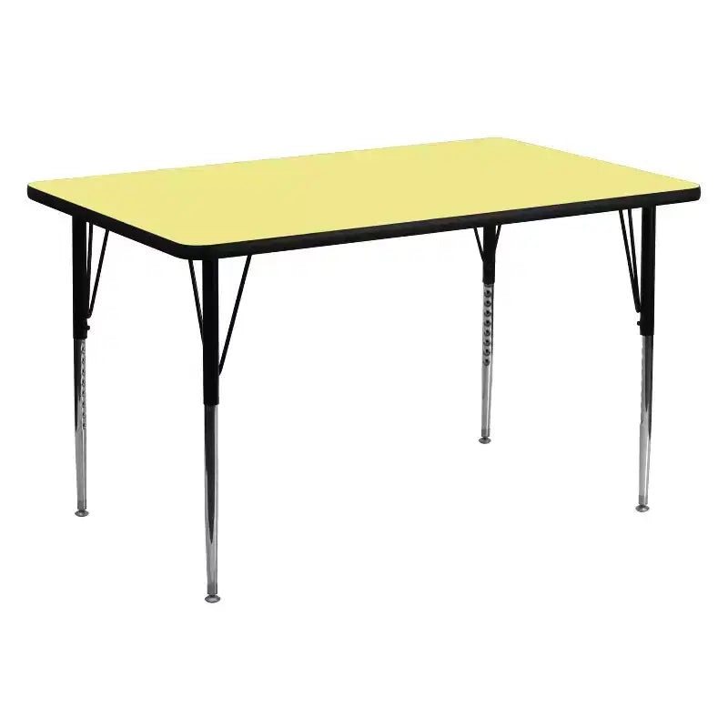 Tavolo Rettangolare per Attività in Laminato con Gambe Regolabili 30''L x 60''W