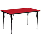 Tavolo rettangolare laminato da attività 76 cm L x 183 cm P con gambe regolabili
