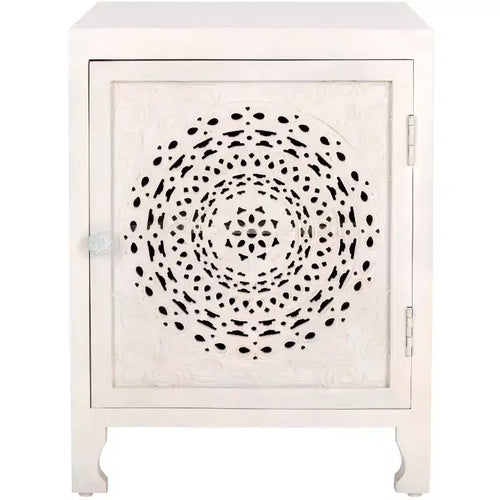 Regius 2 Shelf 1 Door Nightstand - NST5305 - White Washed - Safavieh