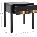 Comodino a 1 cassetto – Legno di Mango Nero e Naturale