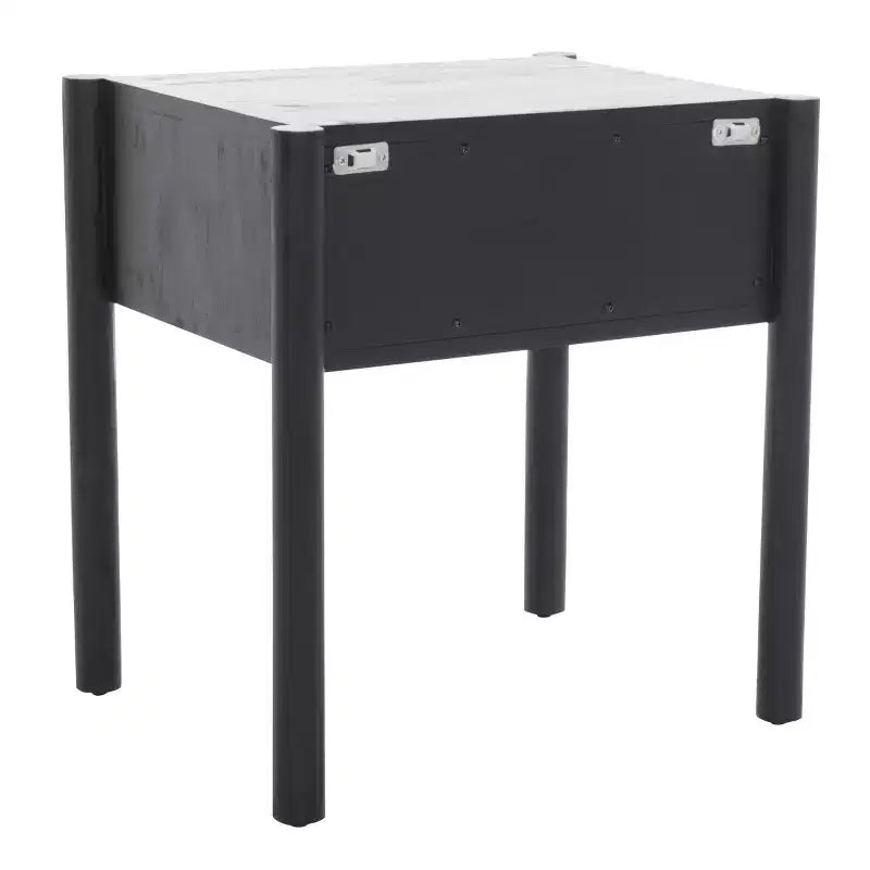 Comodino a 1 cassetto – Legno di Mango Nero e Naturale