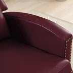 Poltrona reclinabile a spinta con rivestimento in similpelle e decorazione a rivetti