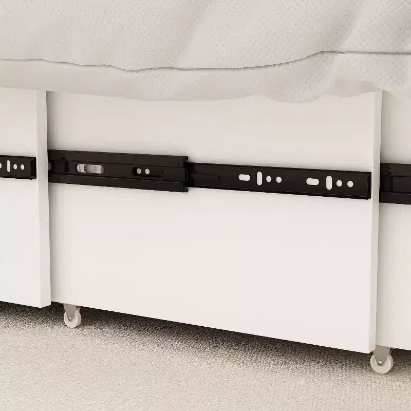 Letto a scomparsa bianco con cassetto e stazione di ricarica integrata