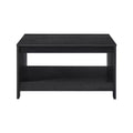 AndMakers 31.5 in. Farmhouse Square Coffee Table with Open Storage for Living Room