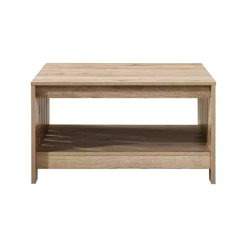 Tavolino quadrato da 80 cm in stile rustico con ripiano aperto