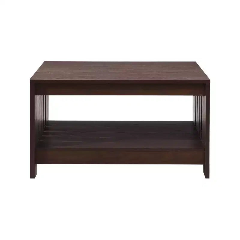 Tavolino quadrato da 80 cm in stile rustico con ripiano aperto