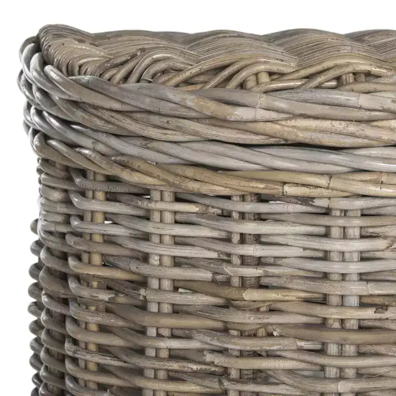 Cesta portabiancheria in rattan intrecciato con coperchio